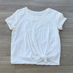 Madewell Women’s White Knot-Front Short Sleeve Top
